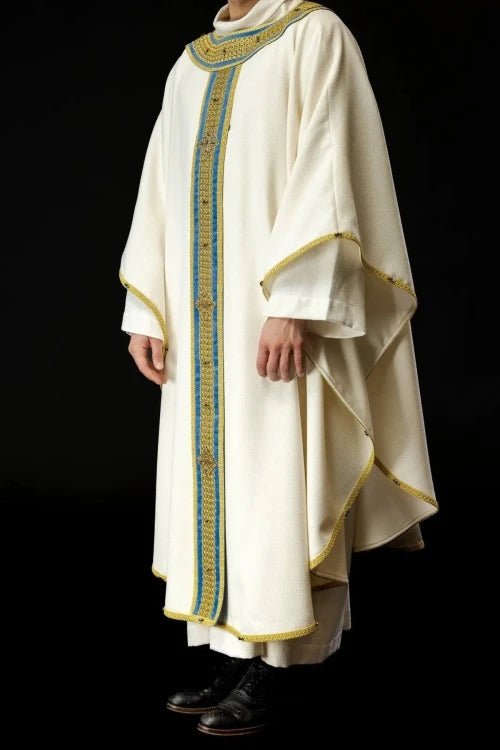 Ecru Chasuble with hand-finished natural-stone decoration – Variant II — additional view