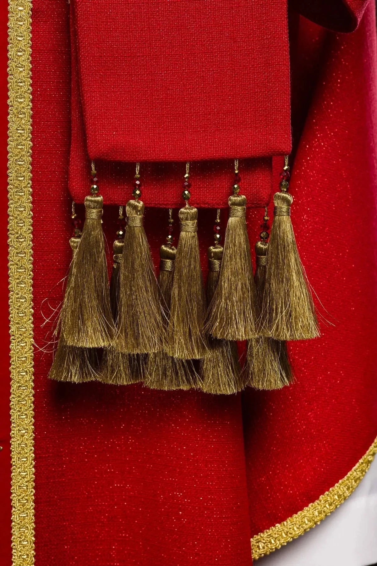 Red Chasuble Hand-Decorated with Natural Stones — additional product view