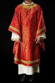 Red Chasuble with Natural Stone Decoration — product view