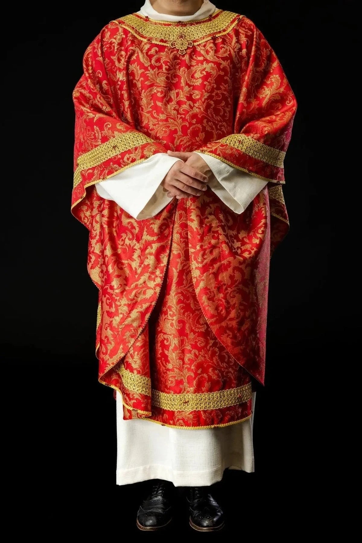 Red Chasuble with Natural Stone Decoration — additional product view