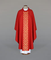 Red Chasuble with Elegant Woven Band – Variant II — product view