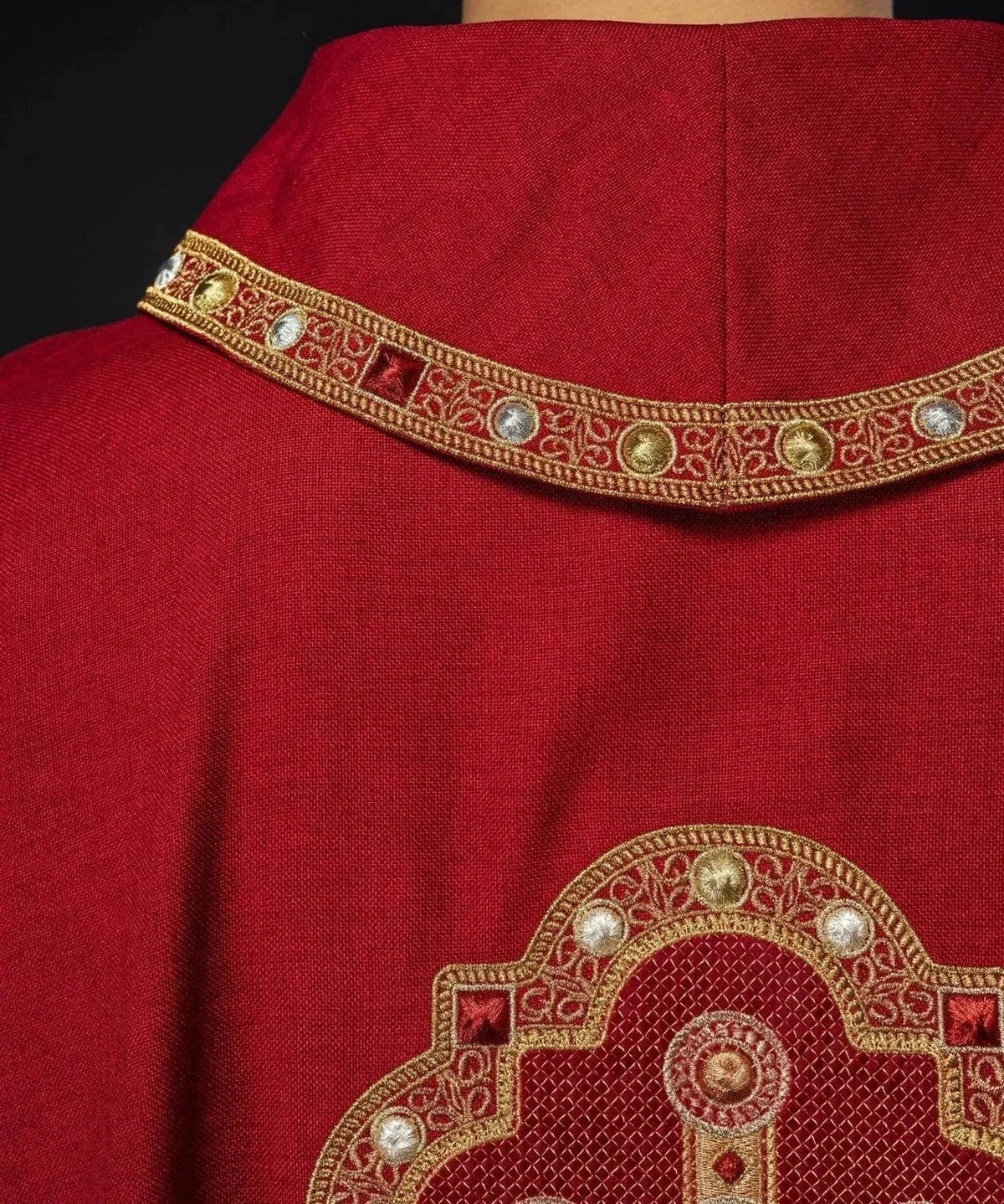 Red Chasuble with Embroidered Cross – Design VIII — Symbol detail