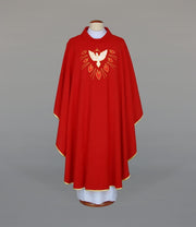 Red Chasuble with Embroidered Holy Spirit Motif – Variant II — product view