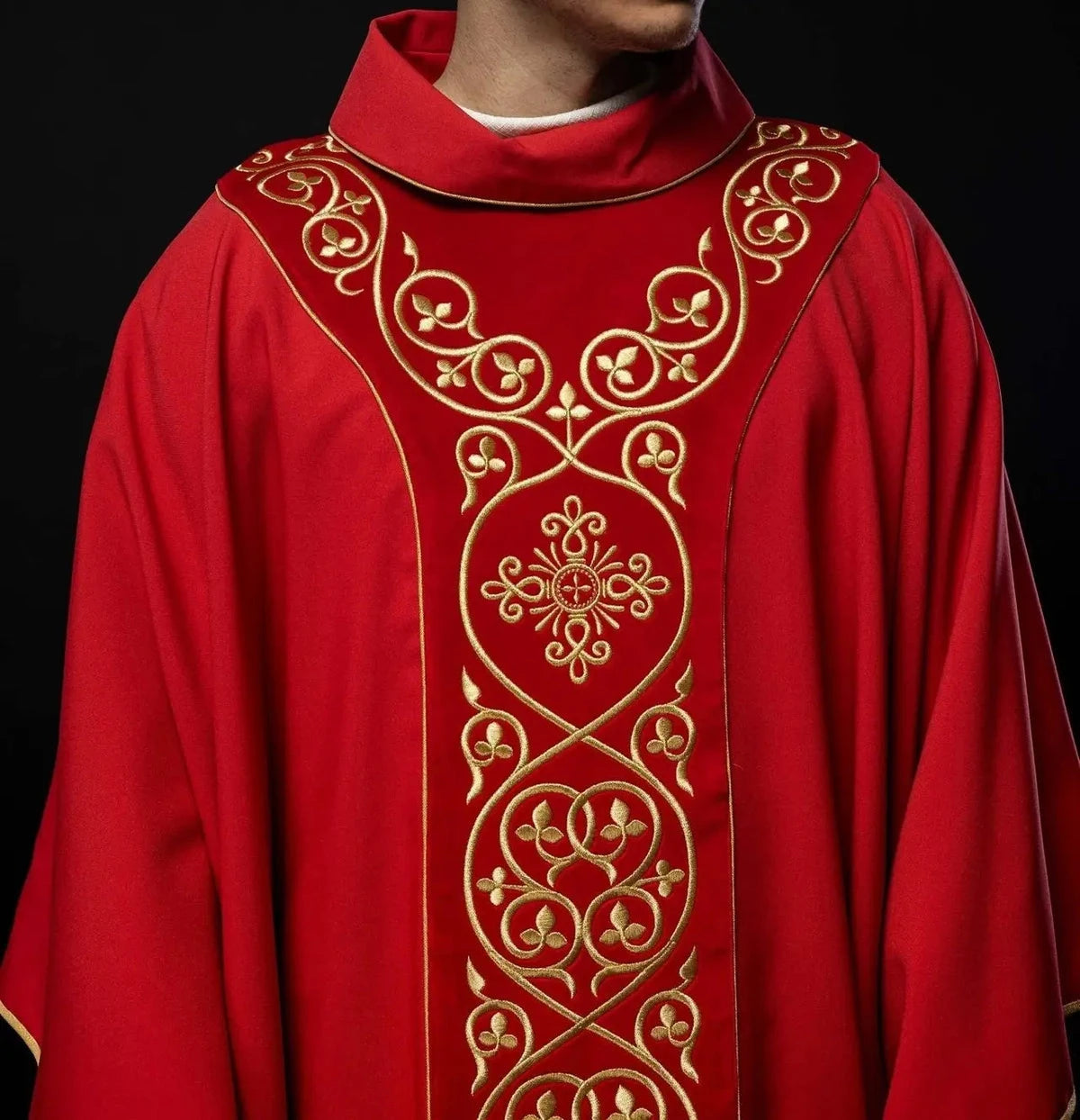 Red Chasuble with Embroidery on Velvet — product view