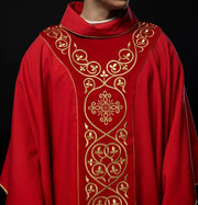 Red Chasuble with Embroidery on Velvet — product view