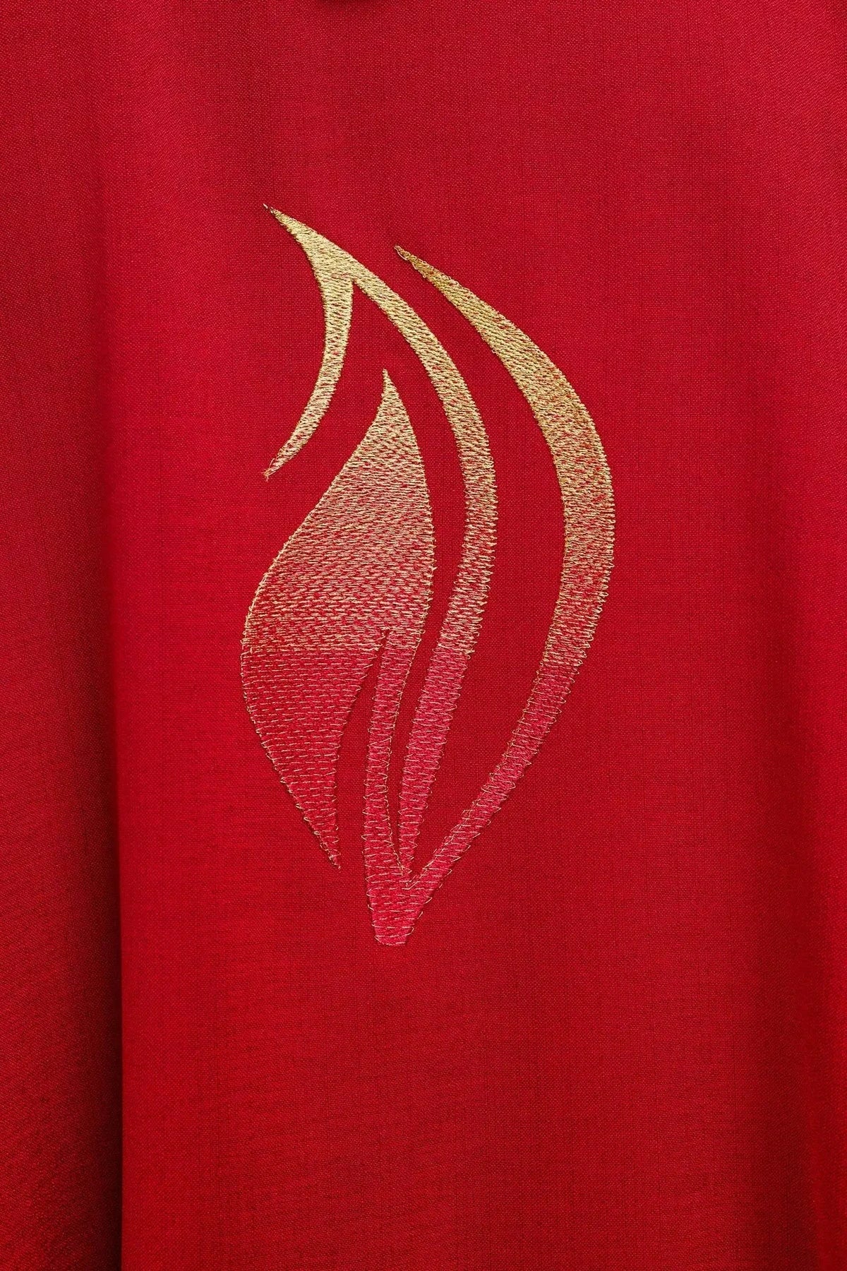 Red Chasuble with Holy Spirit Dove and Gold Cross — Embroidery detail