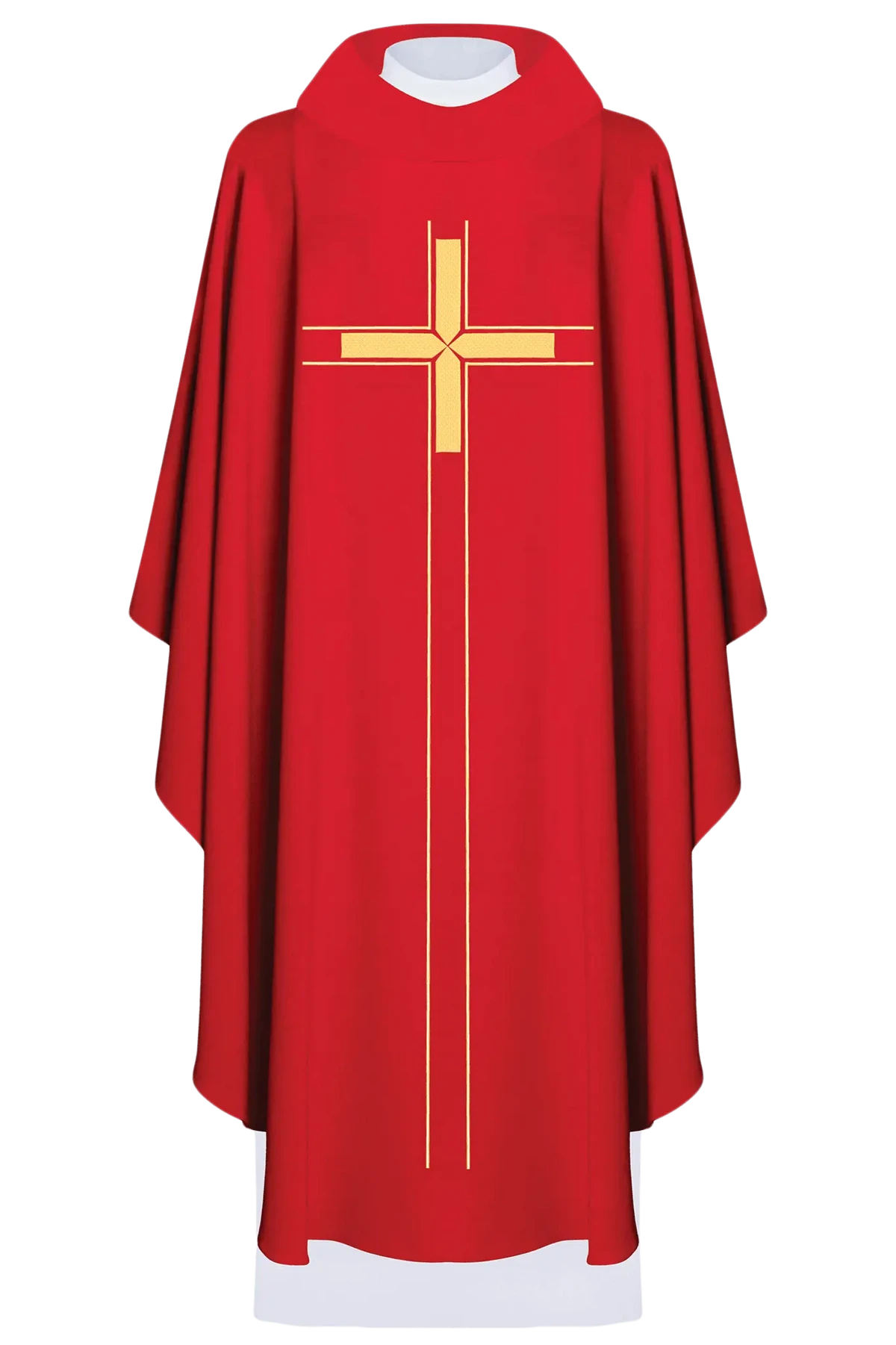 Red Chasuble with Minimalist Embroidery — detail view 13