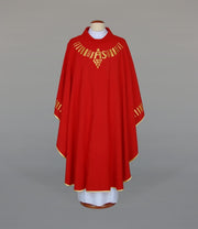 Red Chasuble with Modern Embroidery — product view