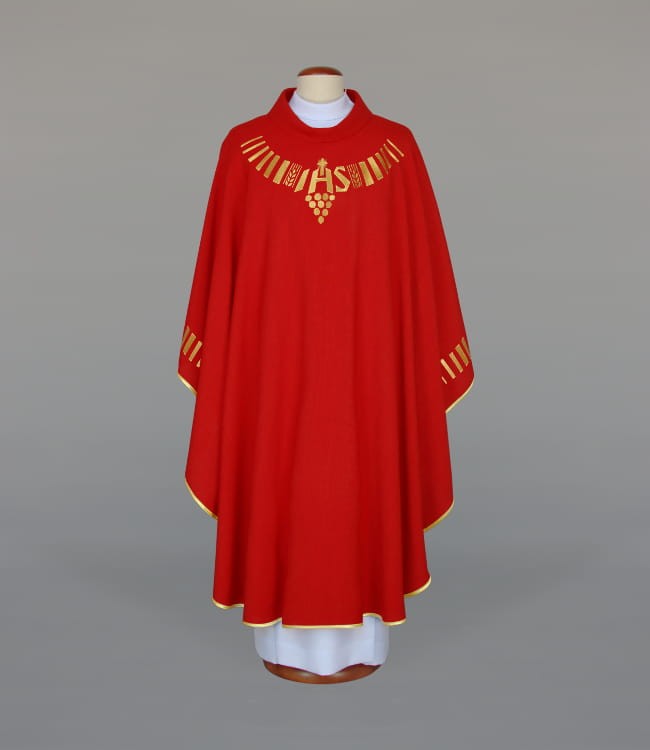 Red Chasuble with Modern Embroidery — product view