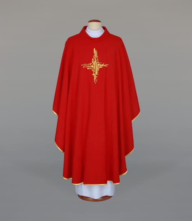 Red Chasuble with Modern Embroidery – Variant II — product view