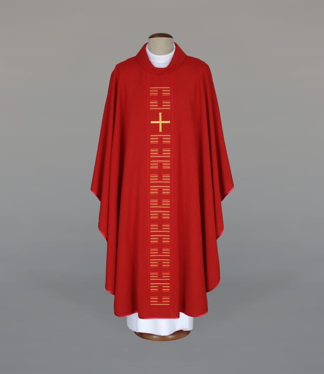 Red Chasuble with Modern Embroidery – Variant III — product view