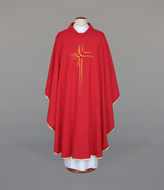 Red Chasuble with Modern Embroidery – Variant V — product view