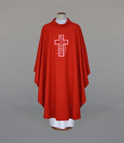 Red Chasuble with Modern Embroidery – Variant VI — product view