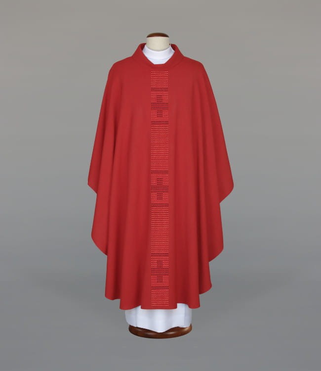 Red Chasuble with Modern Embroidery – Variant VII — product view