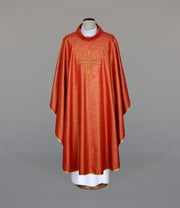 Red Chasuble with Modern Raised Embroidery — product view