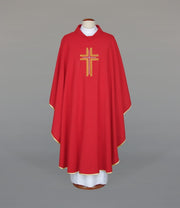 Red Chasuble with Modern Raised Embroidery – Variant II — product view