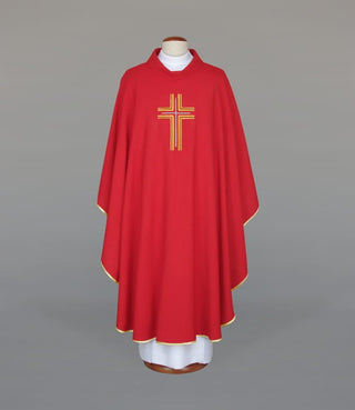 Red Chasuble with Modern Raised Embroidery – Variant II — product view