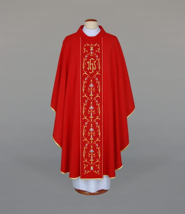 Red Chasuble with Rich Embroidery – Variant II — product view