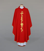 Red Embroidered Chasuble – Variant V — product view