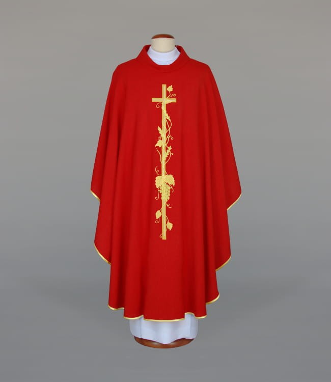 Red Embroidered Chasuble – Variant V — product view