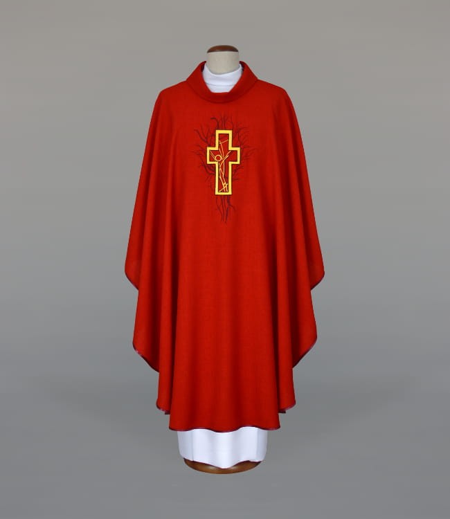 Red Embroidered Chasuble – Variant X — product view