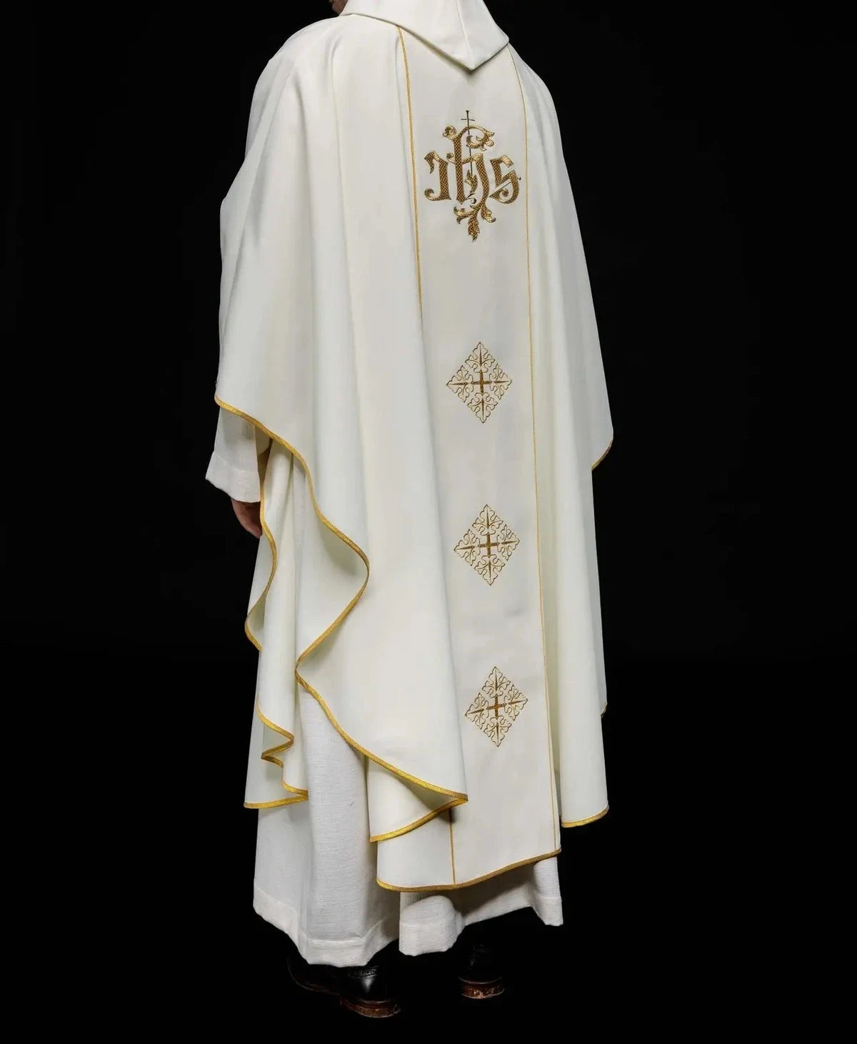 Back of the chasuble with IHS monogram and gold ornament