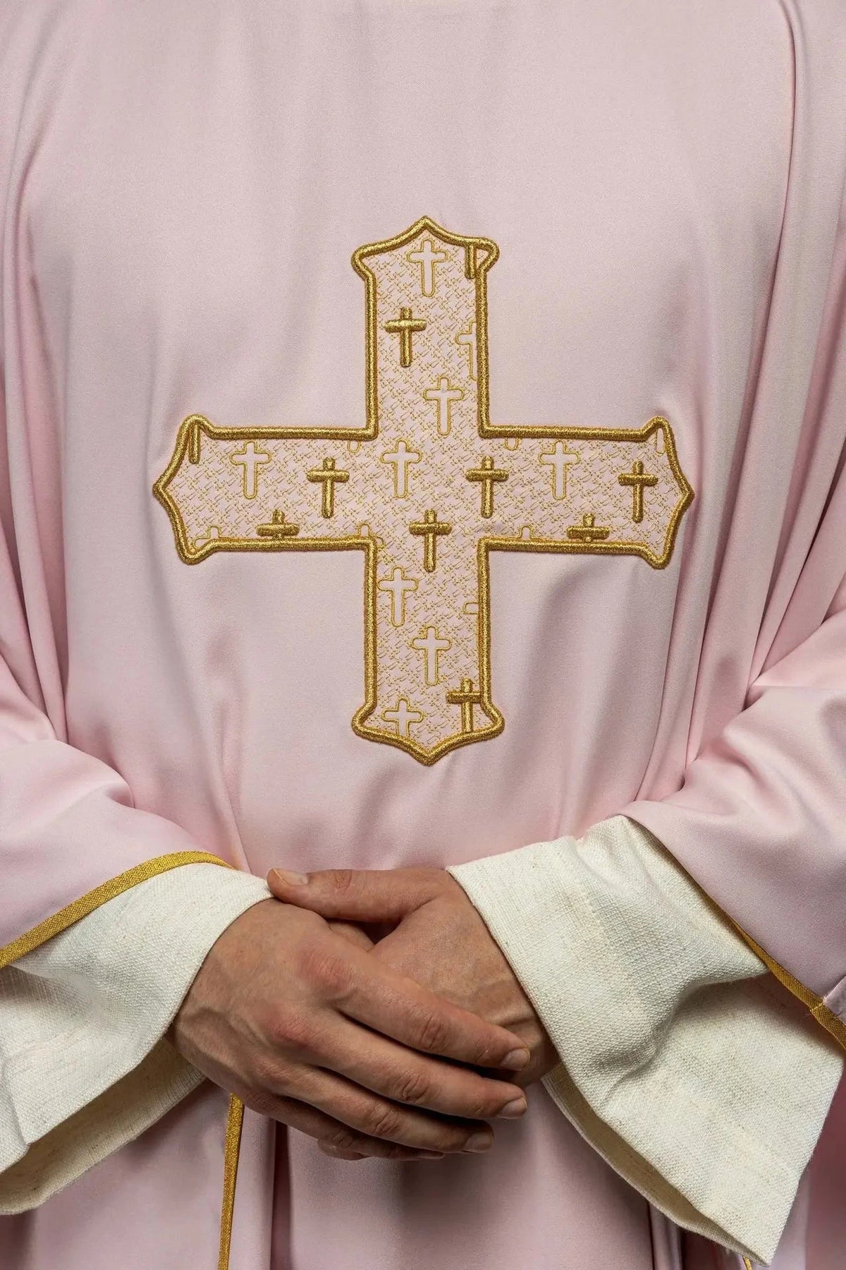 Pink Chasuble with Embroidered Cross - detail 3