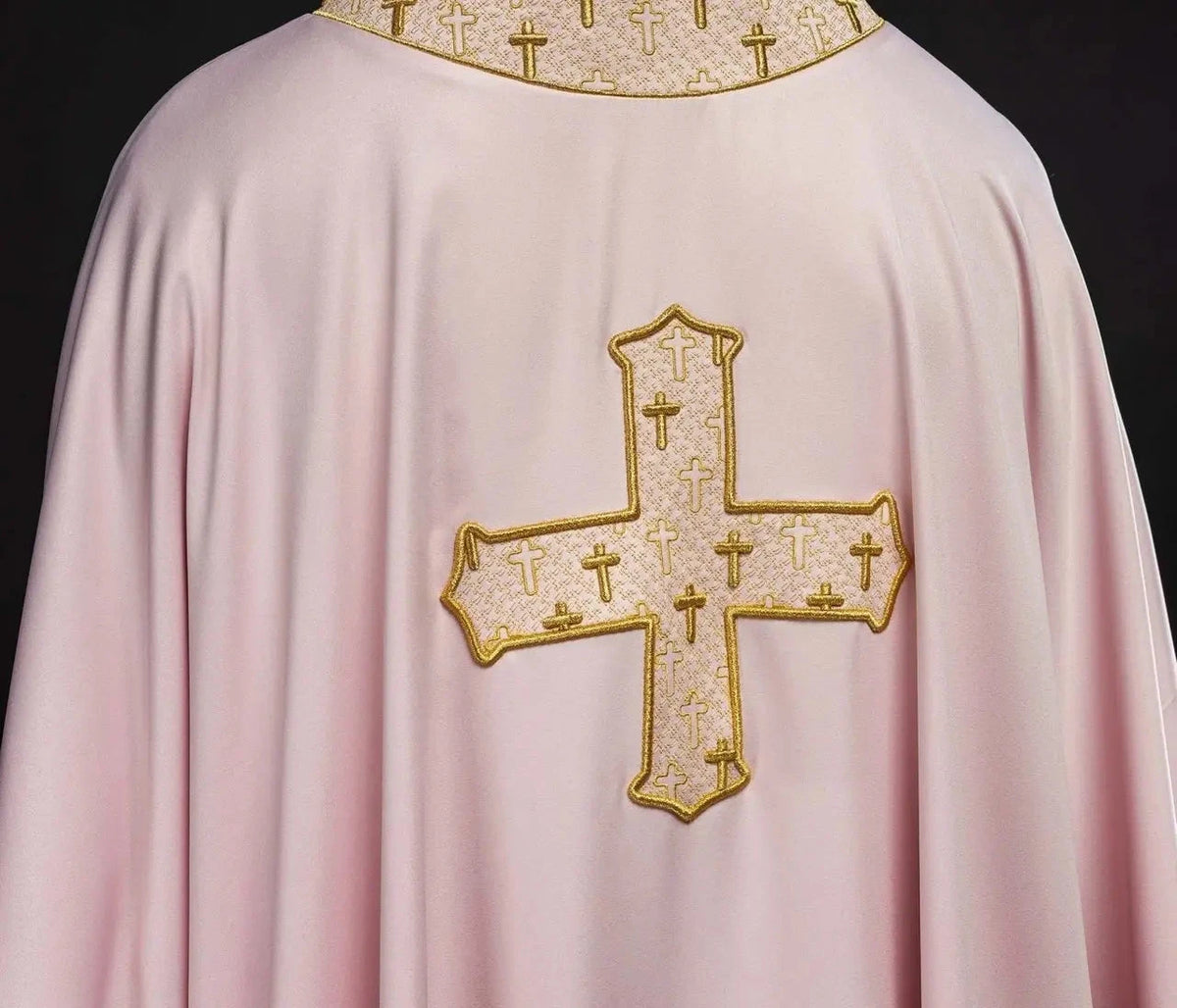 Pink Chasuble with Embroidered Cross - detail 7