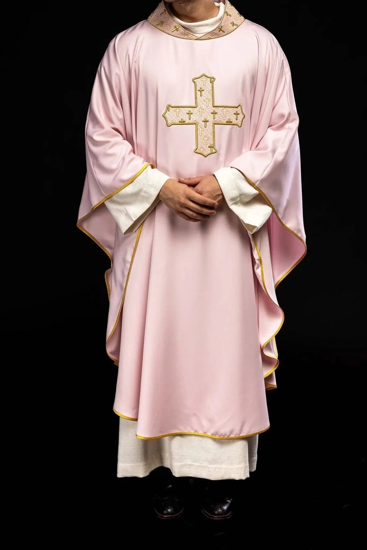 Pink Chasuble with Embroidered Cross - detail 8