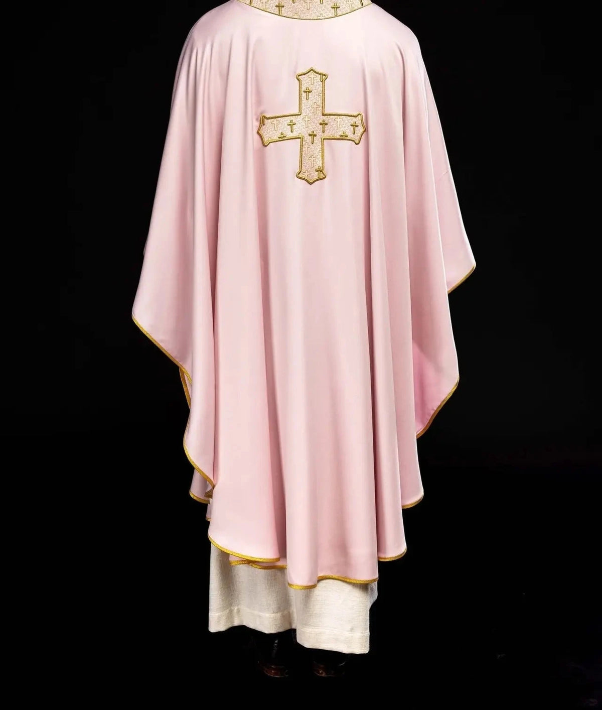 Pink Chasuble with Embroidered Cross - detail 9