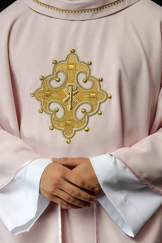 Pink Chasuble with Ornamental Cross - Variant II - full view