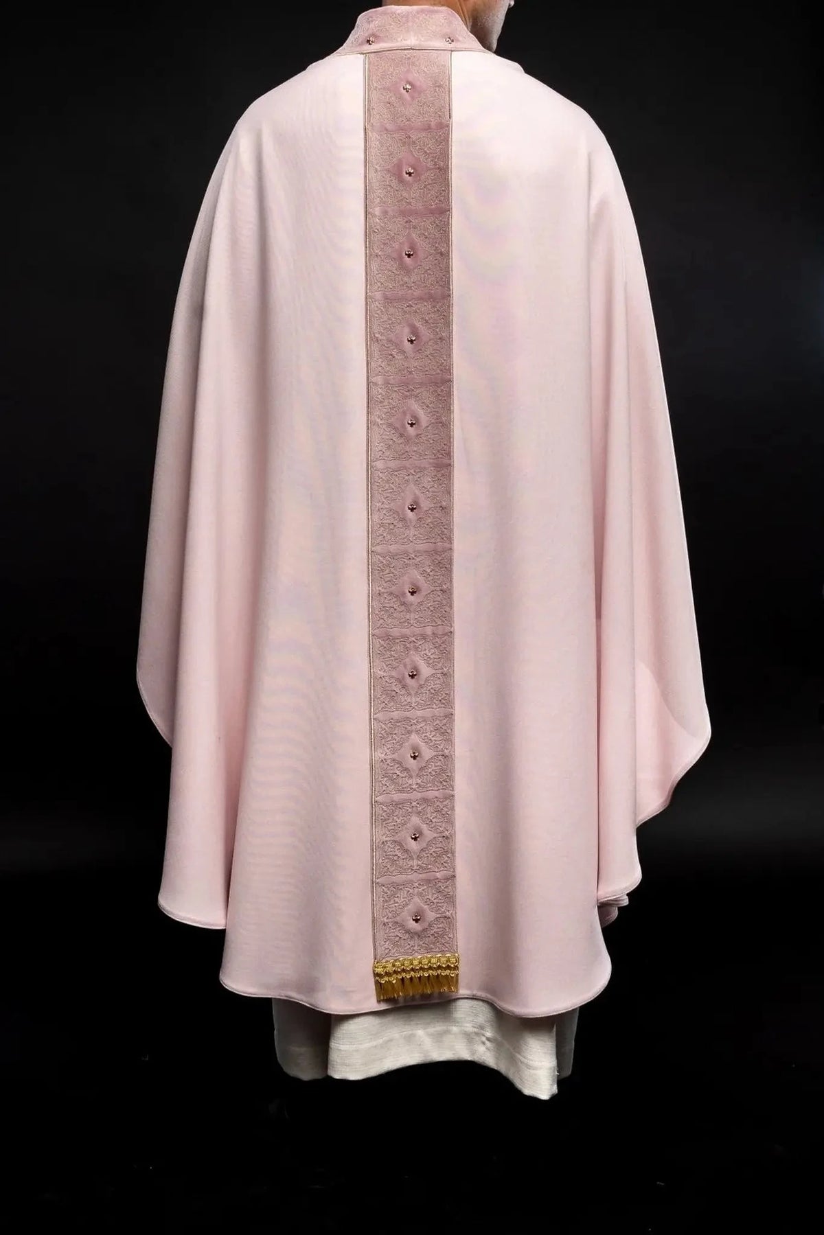 Pink Chasuble with Embroidered Ornamental Orphrey - detail 5