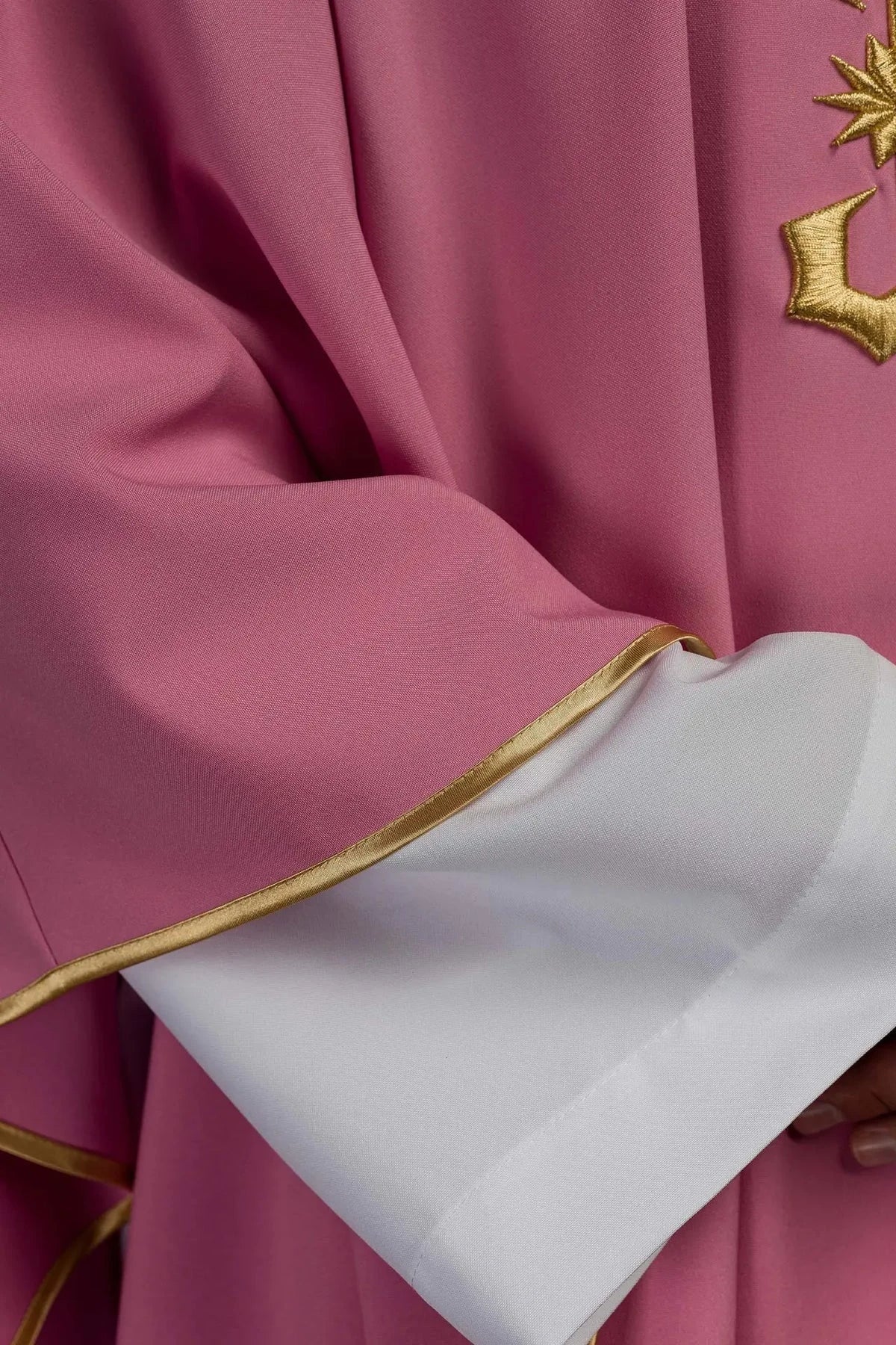 Pink Chasuble with Embroidered IHS - detail 4