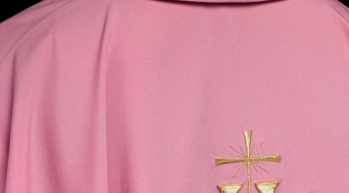 Pink Chasuble with Embroidered IHS - detail 5