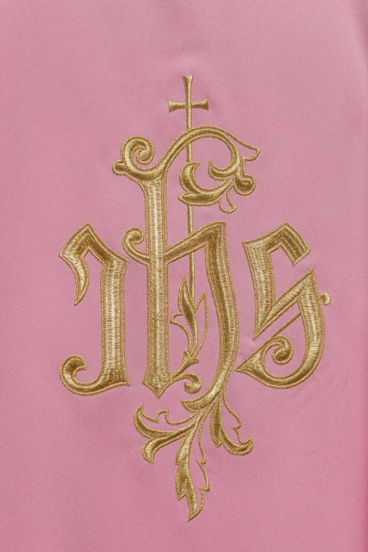 Pink Chasuble with IHS Embroidery - Variant II - detail 3