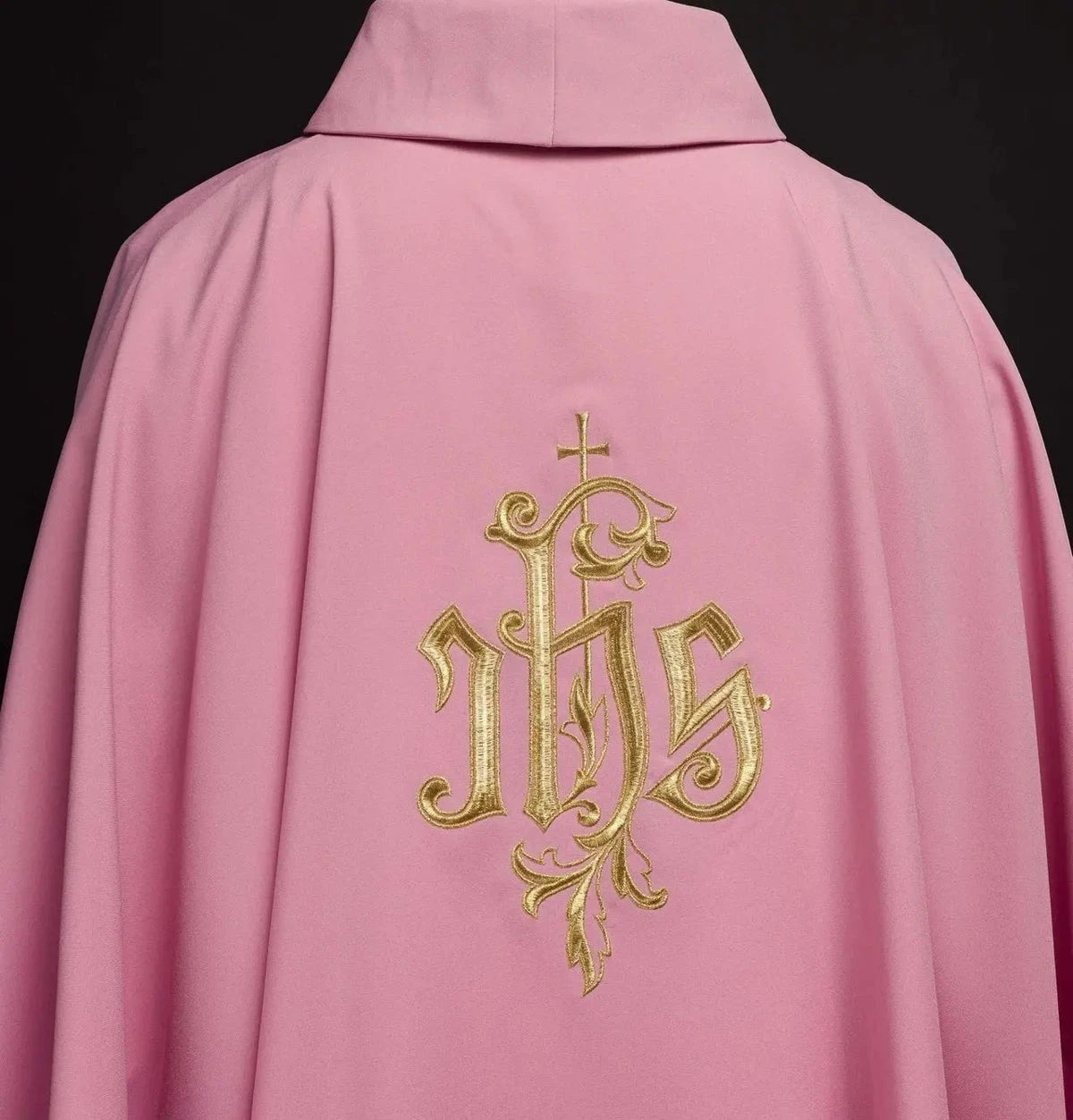 Pink Chasuble with IHS Embroidery - Variant II - detail 4