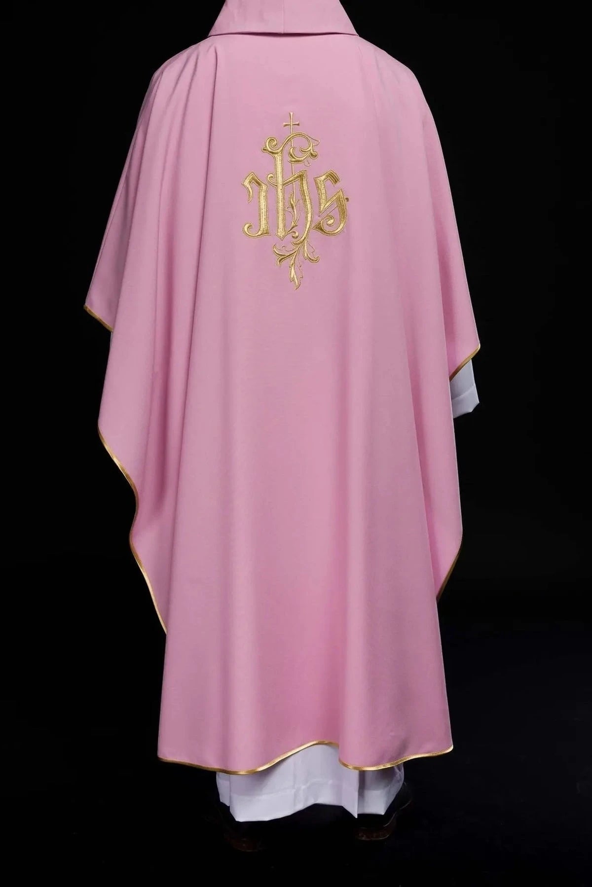Pink Chasuble with IHS Embroidery - Variant II - detail 5