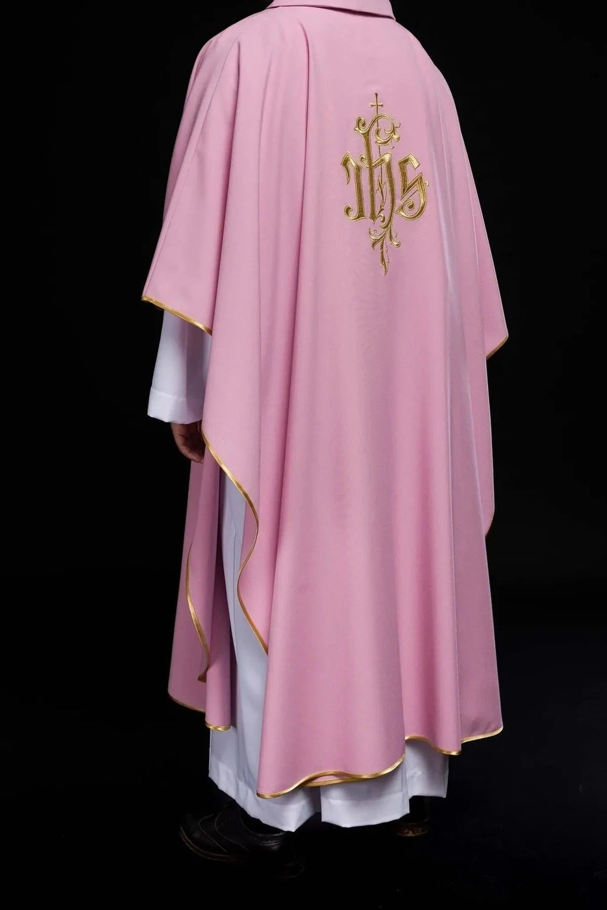 Pink Chasuble with IHS Embroidery - Variant II - detail 6