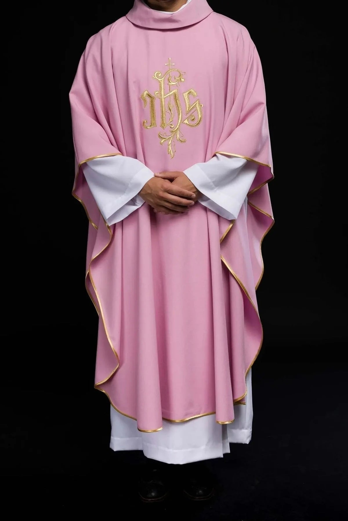 Pink Chasuble with IHS Embroidery - Variant II - detail 7