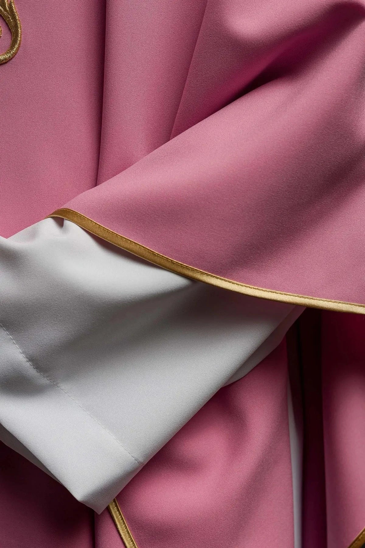 Pink Chasuble with Raised JHS Embroidery - detail 4