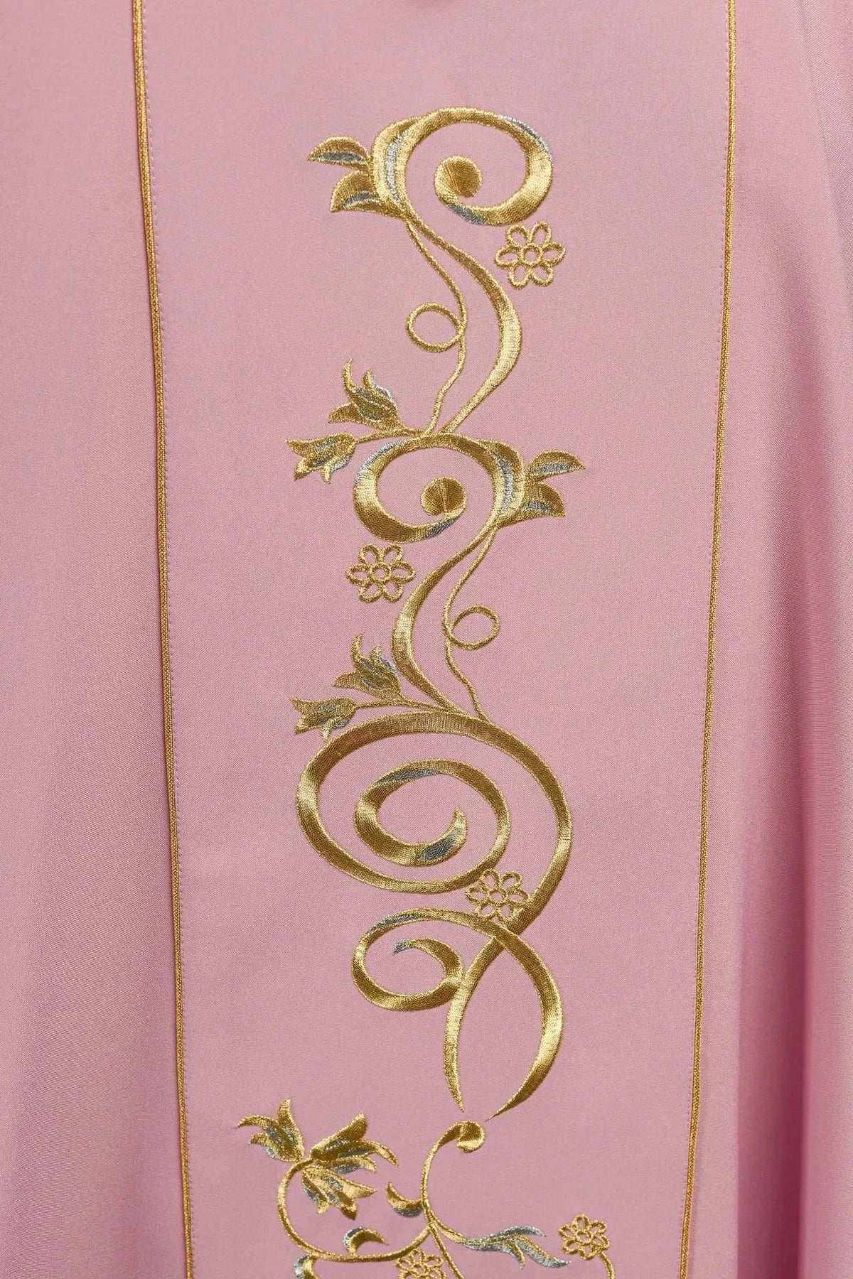 Pink Chasuble with Ornamental IHS Embroidery - detail 6