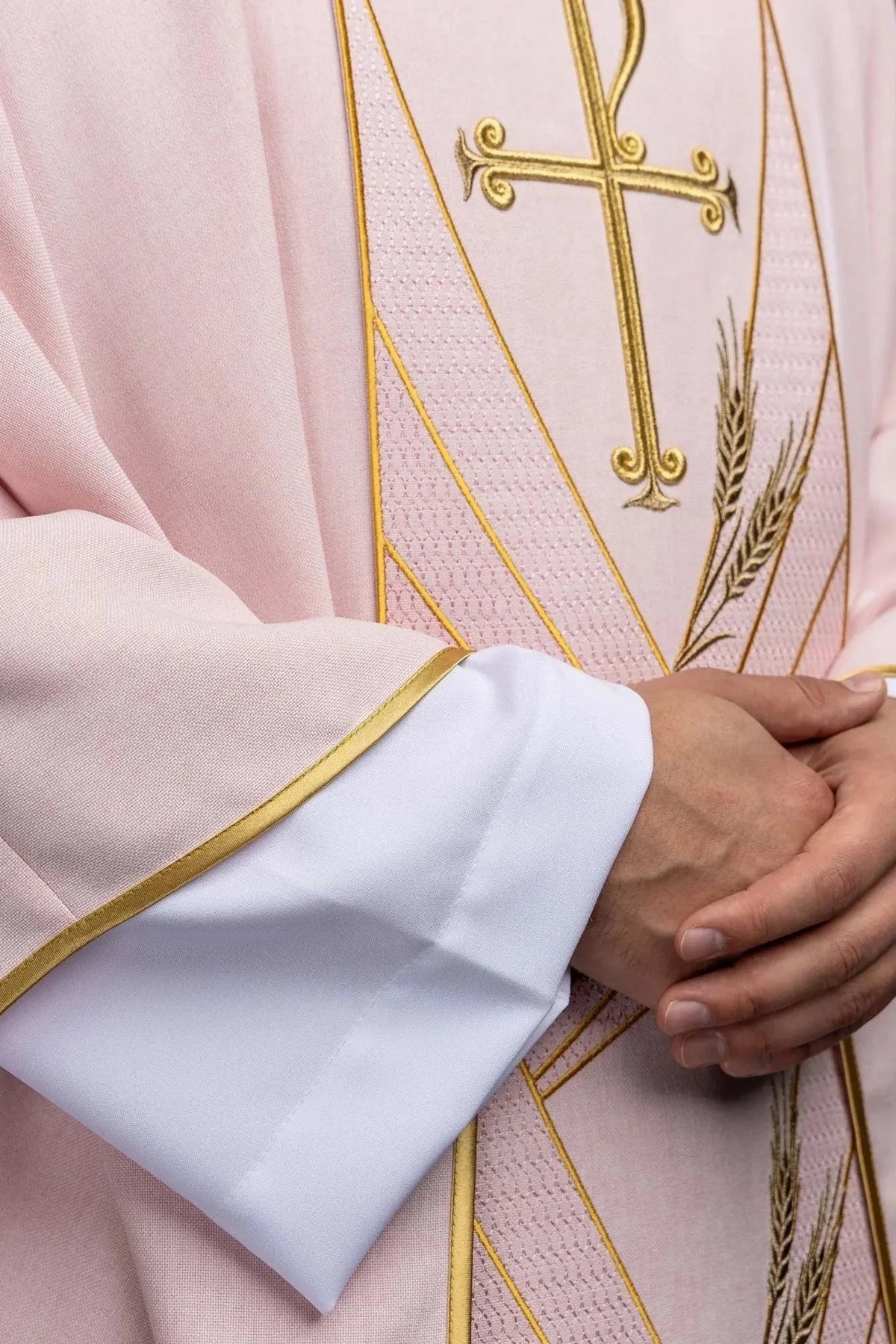 Pink Chasuble with Embroidered PAX Orphrey - detail 5