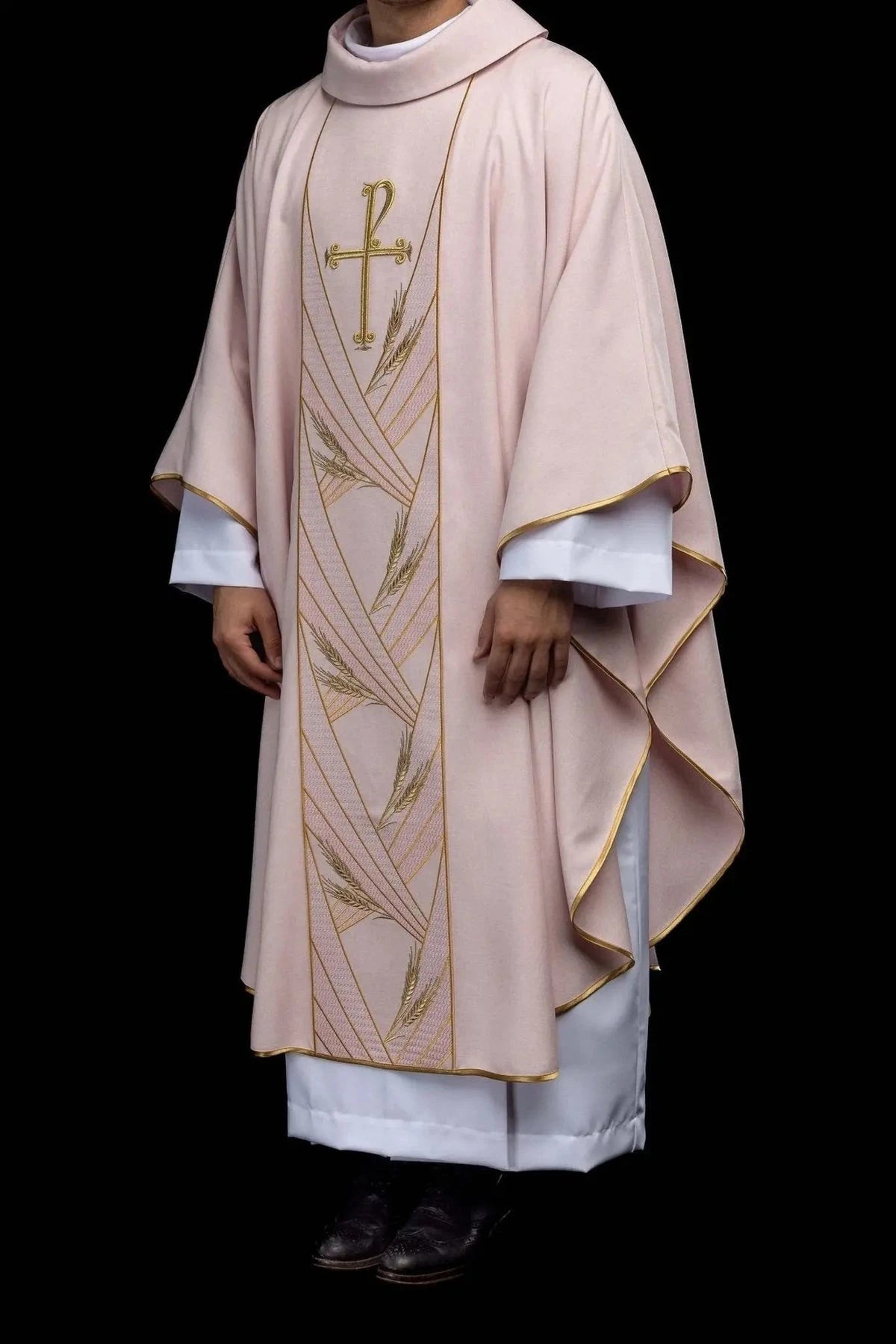 Pink Chasuble with Embroidered PAX Orphrey - detail 8
