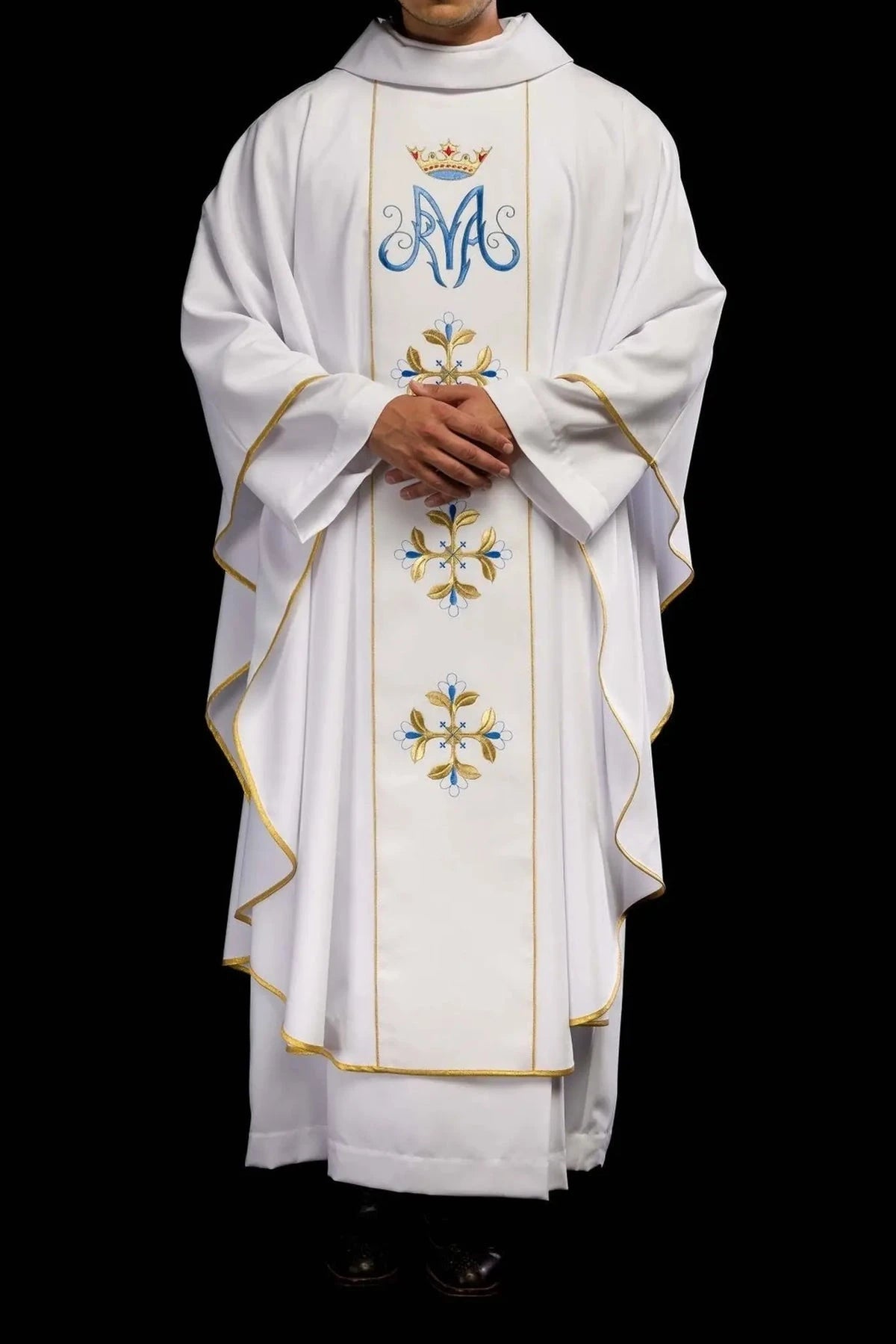 Inner stole — White Marian Chasuble with Embroidered Panel and Cross